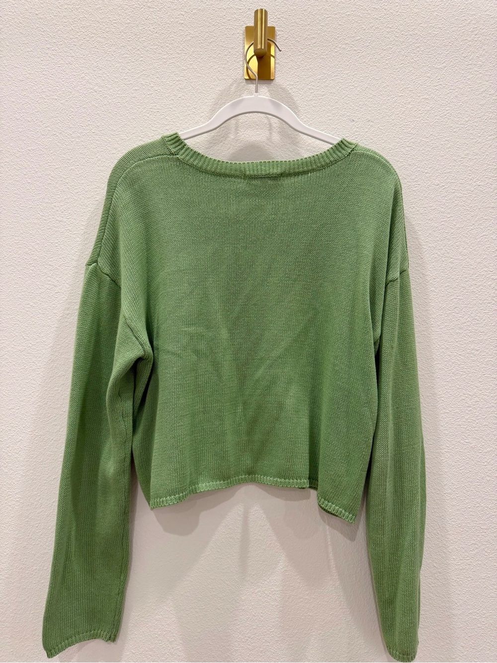 Z Supply Lucky Green Cropped Knit Sweater - Picture 3 of 4